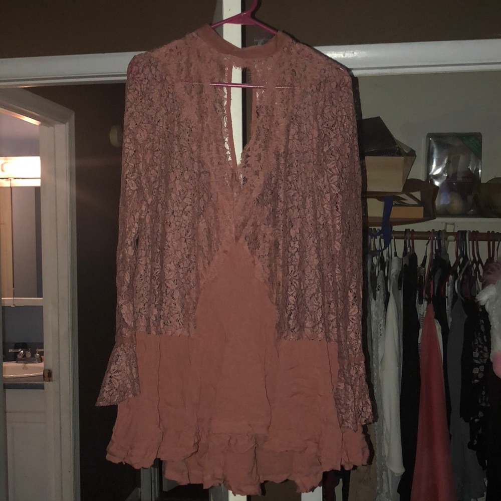 Free People Secret Origins Pieced Lace Tunic